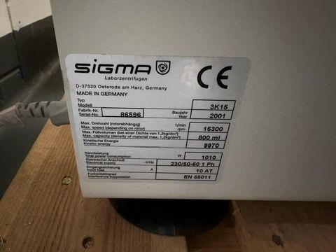 SIGMA 3K15 Laboratory centrifuge photo 3